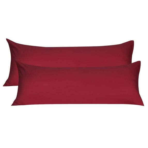 Unique Bargains Pillowcases 2 Pack Microfiber Body Pillow Covers Wine 20" x 48"