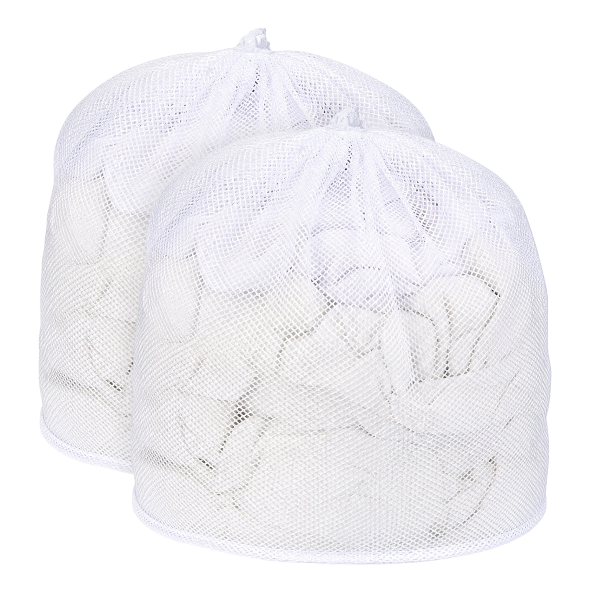 Unique Bargains 2 Pack Nylon Mesh Laundry Bags with Drawstring Closure for Socks White 9.8"x11.8"
