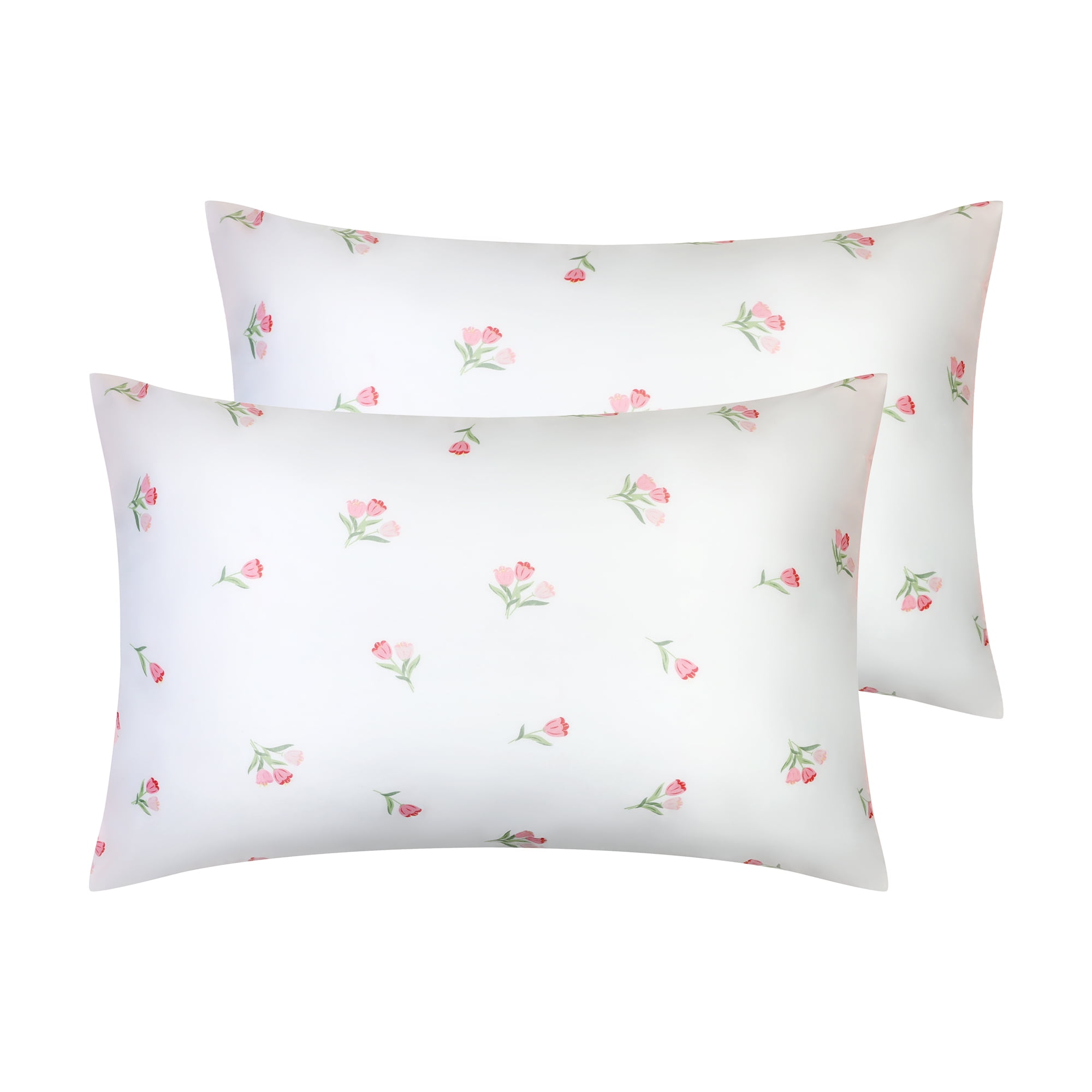 Unique Bargains 2 Pack Pillowcase Breathable Soft Floral Pillow Cases Gift Pink