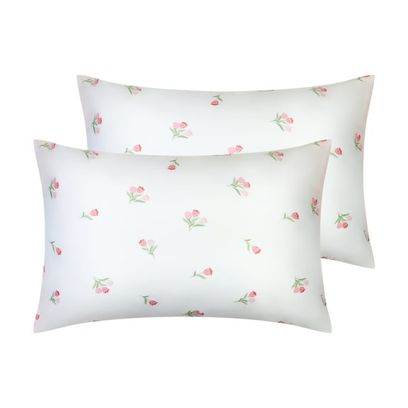 Unique Bargains 2 Pack Pillowcase Breathable Soft Floral Pillow Cases Gift Pink