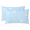 thumbnail image 1 of Unique Bargains 2 Pack Pillowcase Smooth Envelope Closure Wrinkle Resistant Blue F, 1 of 5