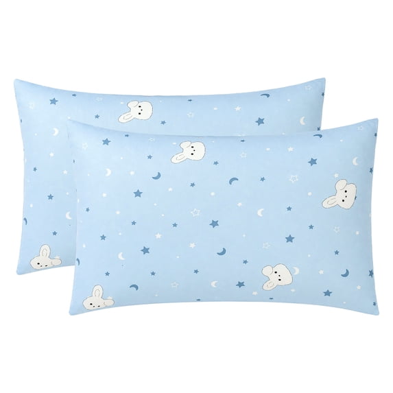 Unique Bargains 2 Pack Pillowcase Smooth Envelope Closure Wrinkle Resistant Blue F