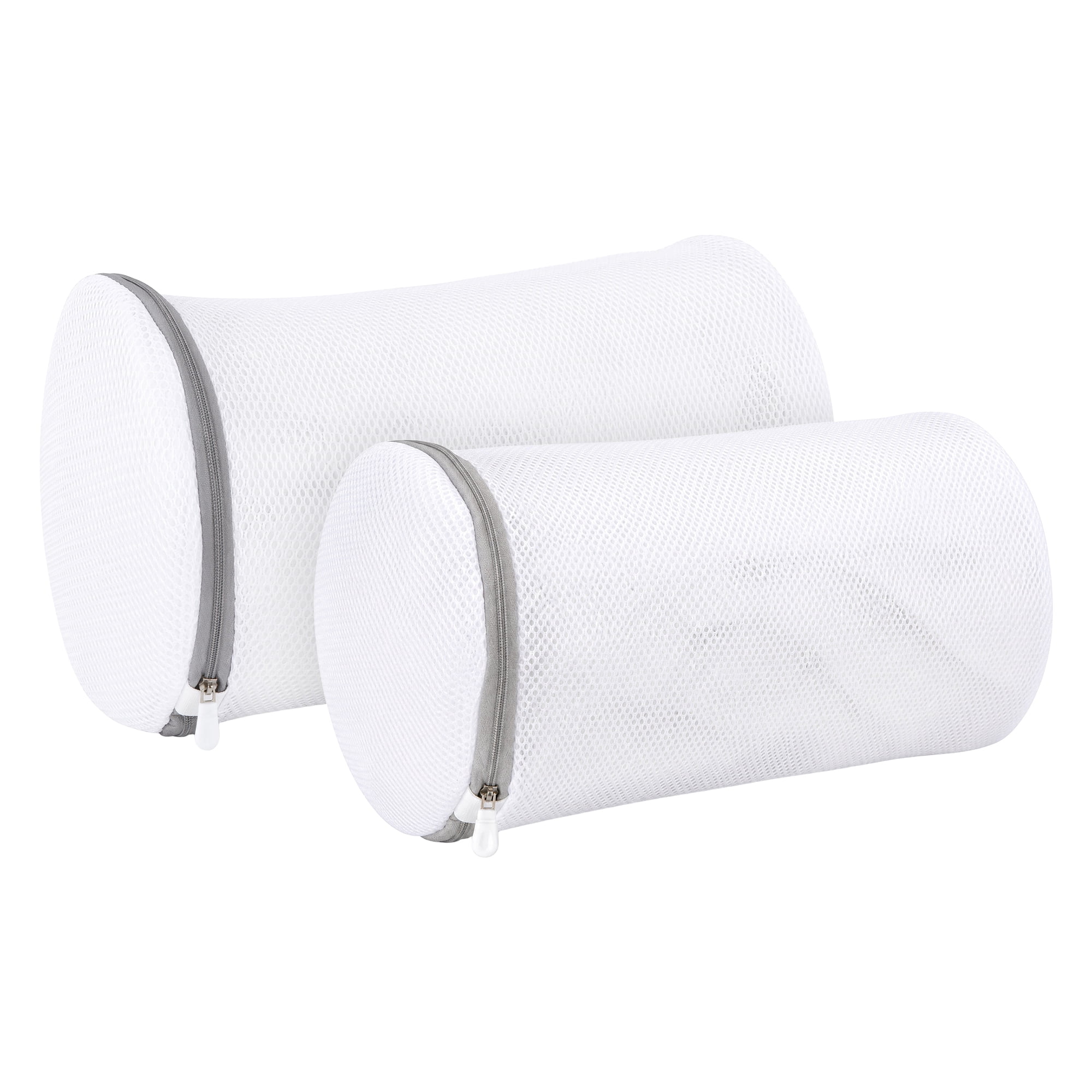 Unique Bargains 2 Pack Polyester Mesh Laundry  Zippered  Shoe Bag for Washing Machine Large+Small