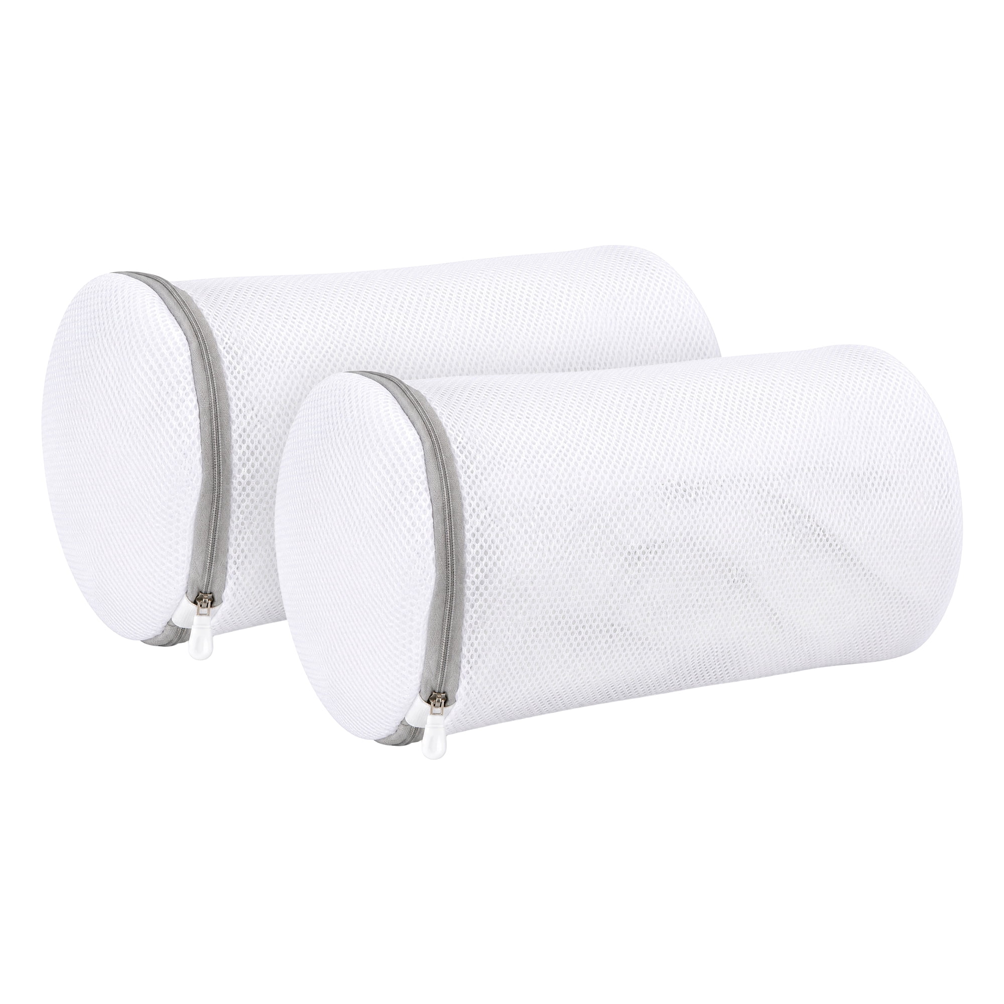 Unique Bargains 2 Pack Polyester Mesh Laundry Zippered Shoe Bag for Washing Machine Small