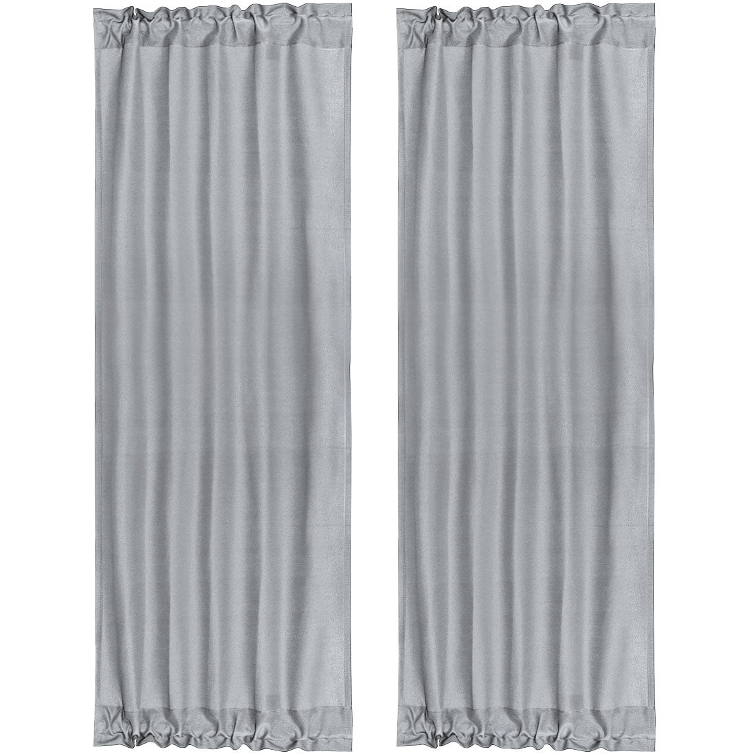 Unique Bargains 2-Pack Rod Pocket Door French Curtains Gray 25" x 72"