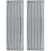 Unique Bargains 2-Pack Rod Pocket Door French Curtains Gray 25" x 72"