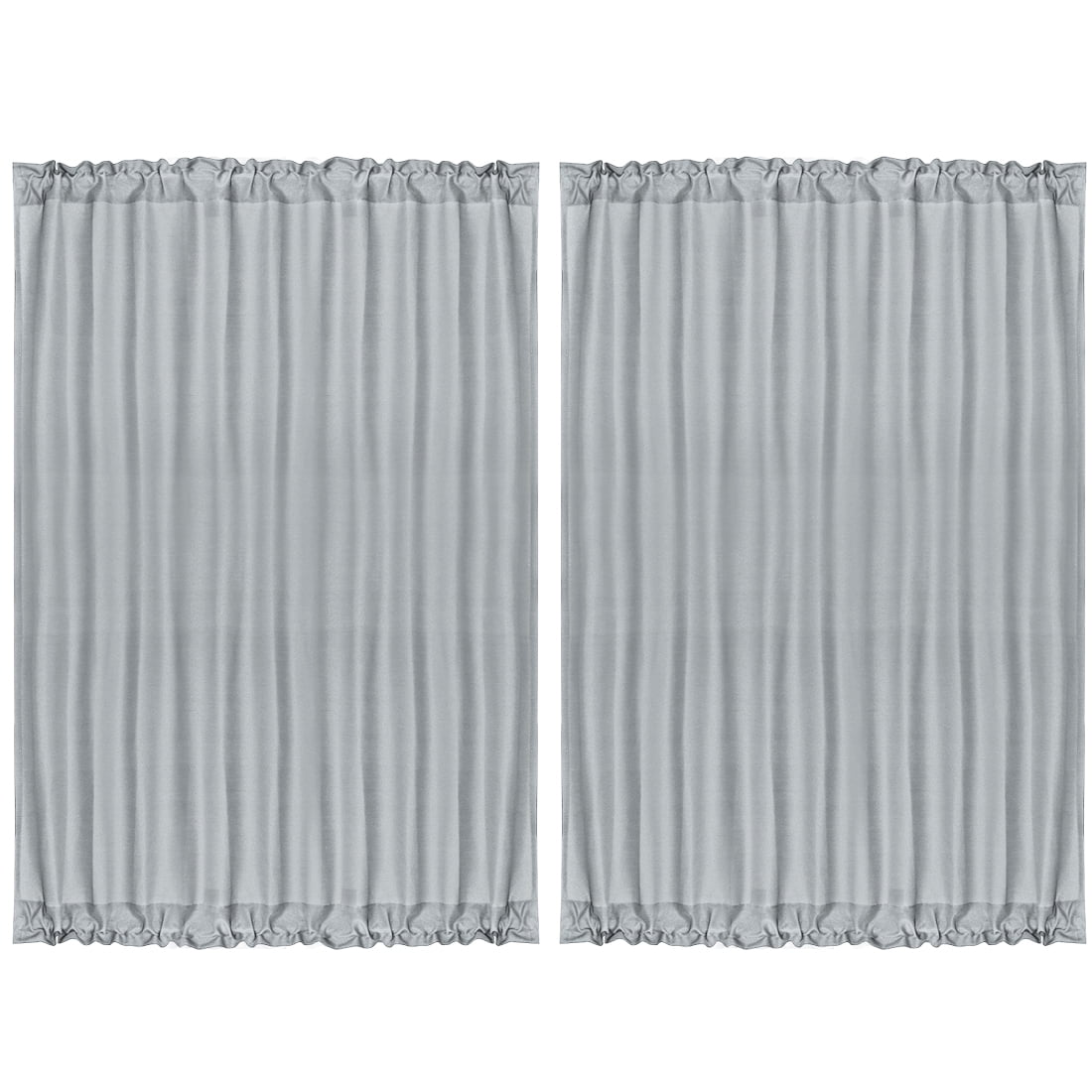 Unique Bargains 2Pack Rod Pocket Door French Curtains Gray 54" x 72