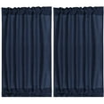 thumbnail image 1 of Unique Bargains 2-Pack Rod Pocket Door French Curtains Navy Blue 25" x 40", 1 of 8