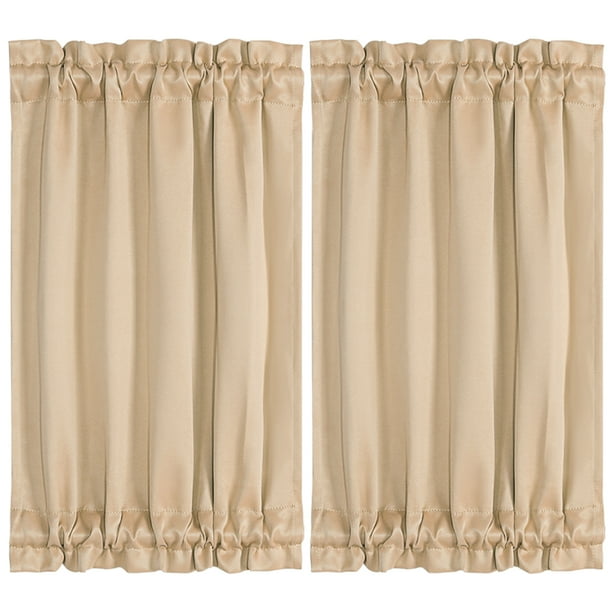 Unique Bargains 2Pack Room Darkening Blackout Curtains Khaki 25" x 40