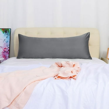 Unique Bargains 2 Pack Satin Body Pillowcases, Long Pillow Covers Silky for Hair and Skin, Grey 20'x48'