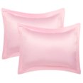 thumbnail image 1 of Unique Bargains 2-Pack Satin Pillowcase Pillow Shams, 12" x 16", Peach, 1 of 8