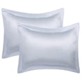 thumbnail image 1 of Unique Bargains 2-Pack Satin Pillowcase Pillow Shams, 12" x 16", Silver, 1 of 8