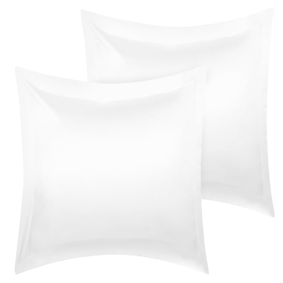Unique Bargains 2-Pack Satin Silk Envelope Closure Pillow Shams White European