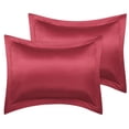thumbnail image 1 of Unique Bargains 2-Pack Satin Silk Envelope Closure Pillow Shams Wine Red Queen, 1 of 8