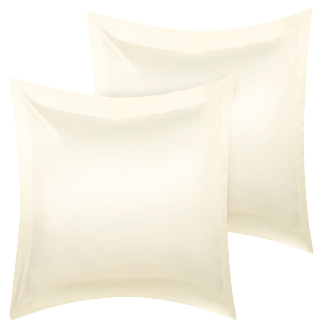 Unique Bargains 2-Pack Satin Silk Pillow Shams Covers, 26" x 26" Cream