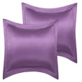 thumbnail image 1 of Unique Bargains 2-Pack Satin Silk Pillow Shams Covers, 26" x 26" Purple, 1 of 8