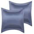 thumbnail image 1 of Unique Bargains 2-Pack Satin Silk Pillow Shams Covers, 26" x 26" Slate Gray, 1 of 8