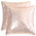 thumbnail image 1 of Unique Bargains 2 Pack Sequins Decorative Throw Pillow Covers 16" x16" Rose Gold, 1 of 8