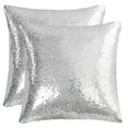 thumbnail image 1 of Unique Bargains 2 Pack Sequins Decorative Throw Pillow Covers 16" x16" Silver Tone, 1 of 8
