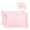 thumbnail image 1 of Unique Bargains 2-Pack Silk Pillowcase Eye Cover Set Pink Tie Queen, 1 of 8