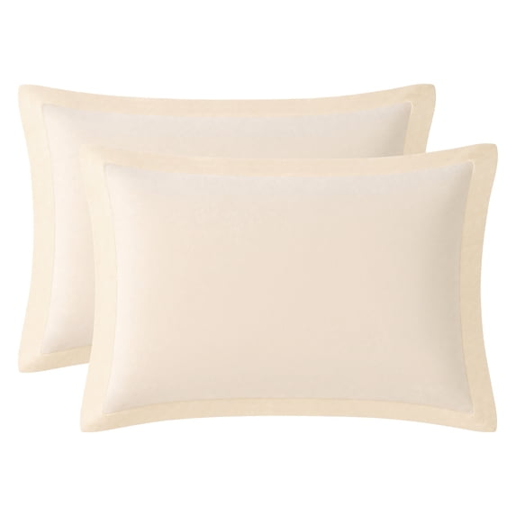 Unique Bargains 2 Pack Silk Pillowcase Set Smooth Cooling Envelope Closure Beige