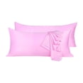 thumbnail image 1 of Unique Bargains 2 Pack Silky Satin Body Pillow Cases Pink 21" x 60", 1 of 7