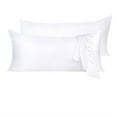 thumbnail image 1 of Unique Bargains 2 Pack Silky Satin Body Pillow Cases White 21" x 72", 1 of 7