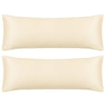 thumbnail image 1 of Unique Bargains 2 Pack Silky Satin Body Pillow Covers Cream 20" x 54", 1 of 8