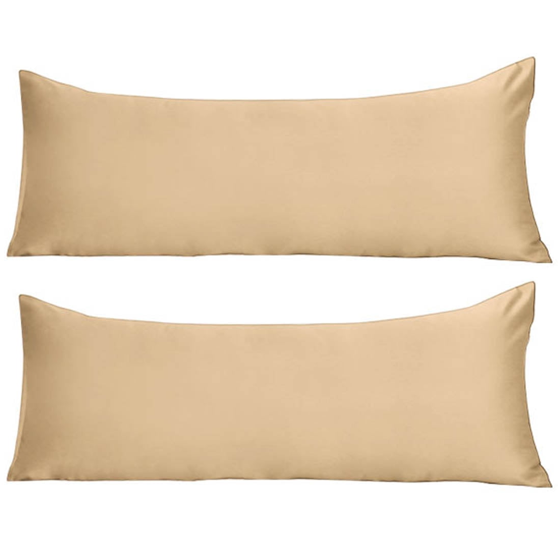 Unique Bargains 2 Pack Silky Satin Body Pillow Covers Gold 20