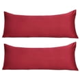 thumbnail image 1 of Unique Bargains 2 Pack Silky Satin Body Pillow Covers Wine Red 20" x 54", 1 of 8