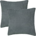 thumbnail image 1 of Unique Bargains 2-Pack Solid Corduory Decorative Throw Pillow Covers Dark Gray 18" x 18", 1 of 8