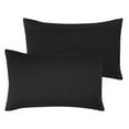 thumbnail image 1 of Unique Bargains 2-Pack Solid Microfiber Pillowcases, Travel, Black, 1 of 8