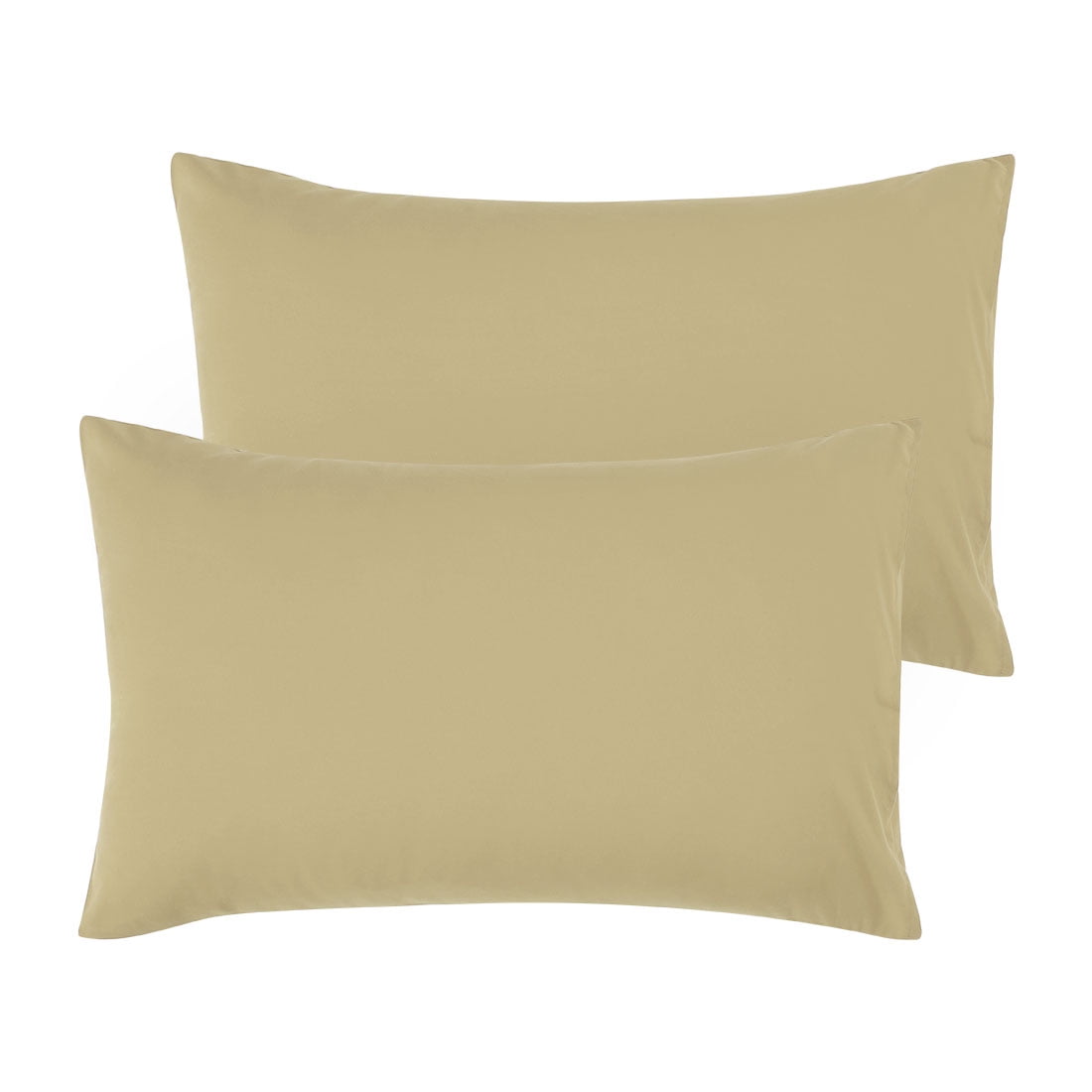 Unique Bargains 2-Pack Solid Microfiber Pillowcases, Queen, Light Tan