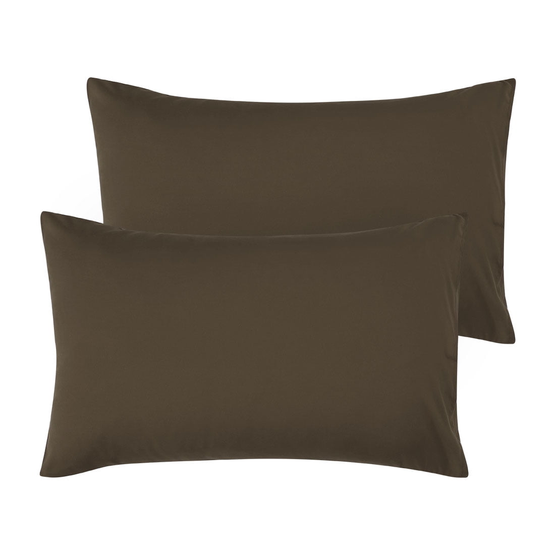 Unique Bargains 2-Pack Solid Microfiber Pillowcases, Standard, Brown