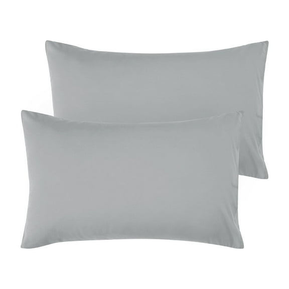 Unique Bargains 2-Pack Solid Microfiber Pillowcases, Standard, Light Grey