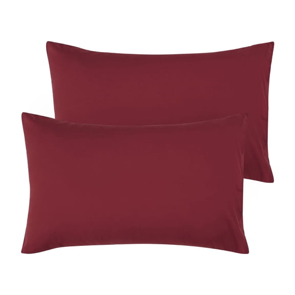 Unique Bargains 2-Pack Solid Microfiber Pillowcases, Travel, Burgundy