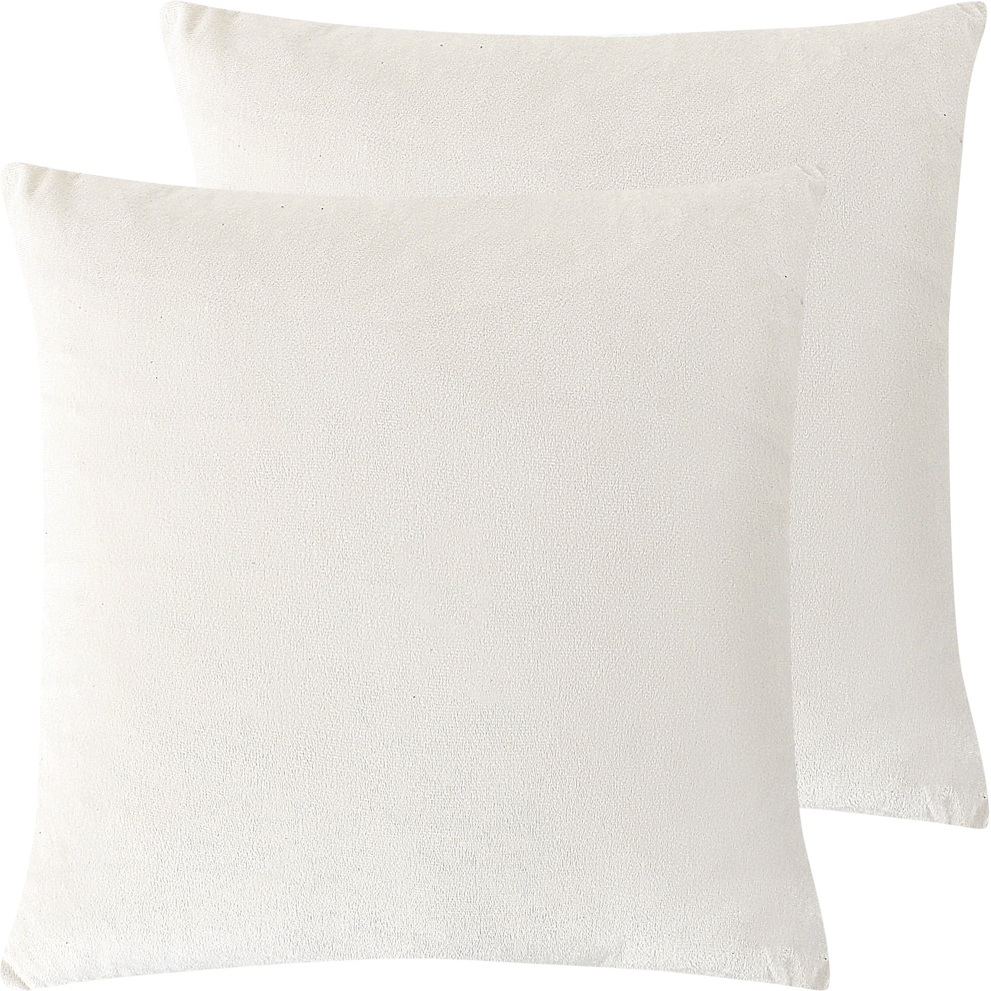 Unique Bargains 2-Pack Solid Velvet Decorative Throw Pillow Covers Pearl White 16"x16"