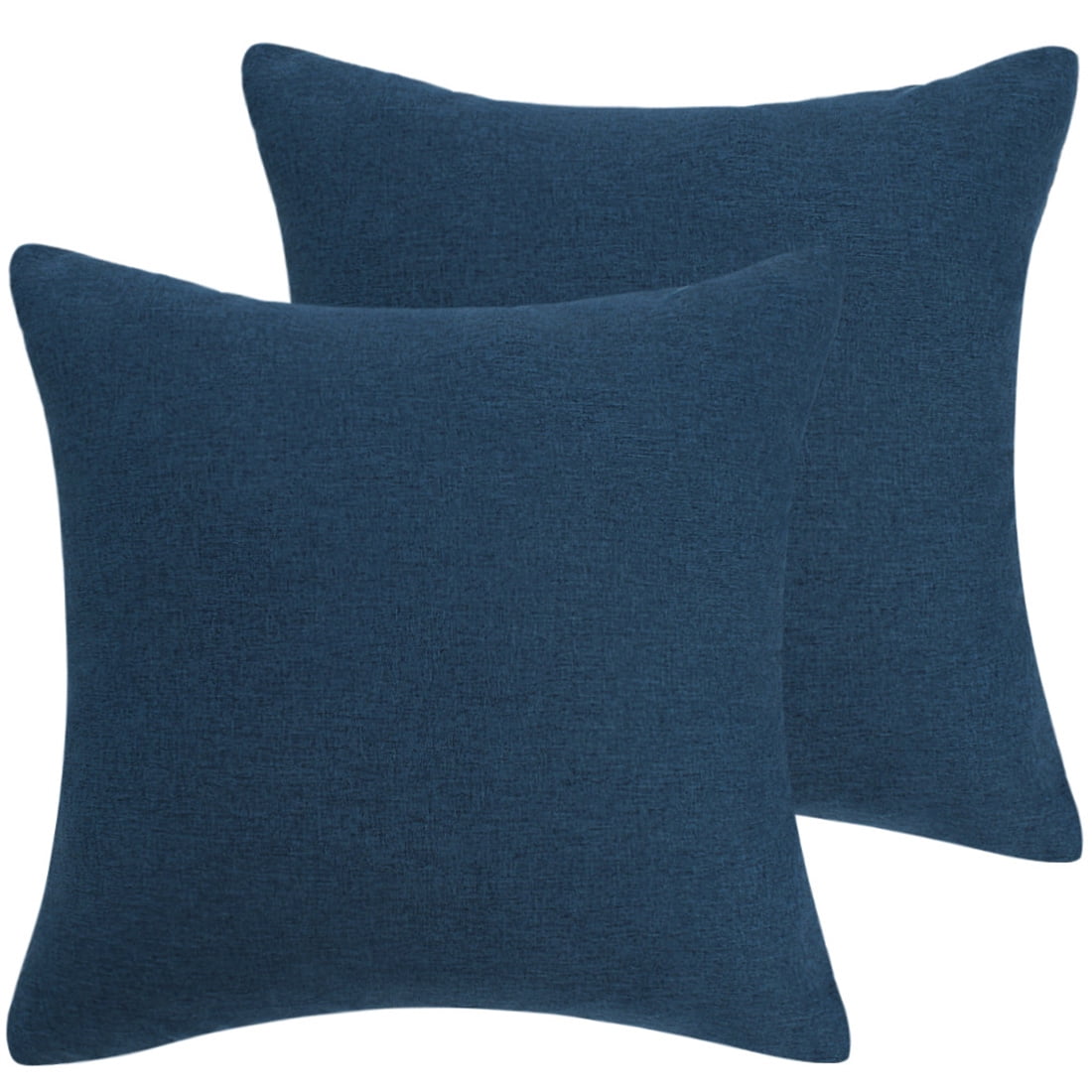 Unique Bargains 2-Pack Solid Waterproof Decorative Throw Pillow Covers Blue 18" x 18"