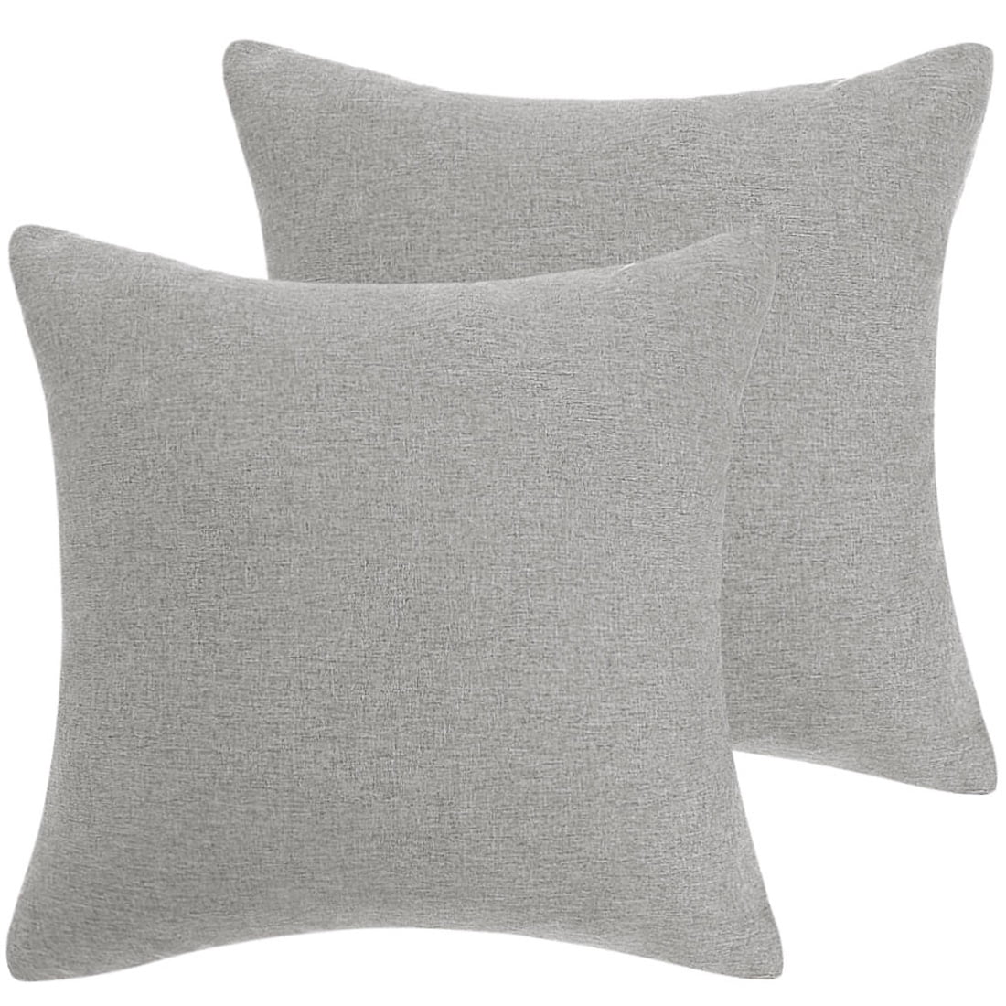 Unique Bargains 2-Pack Solid Waterproof Decorative Throw Pillow Covers Gray 18" x 18"