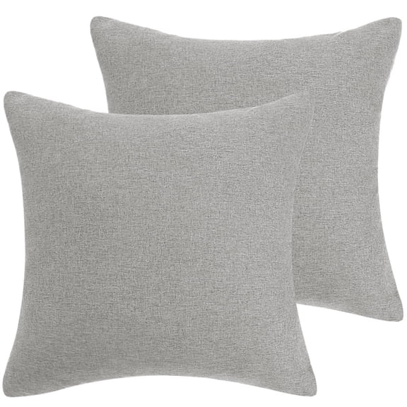 Unique Bargains 2-Pack Solid Waterproof Decorative Throw Pillow Covers Gray 20" x 20"