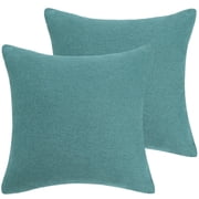Unique Bargains 2-Pack Solid Waterproof Decorative Throw Pillow Covers Green 20" x 20"