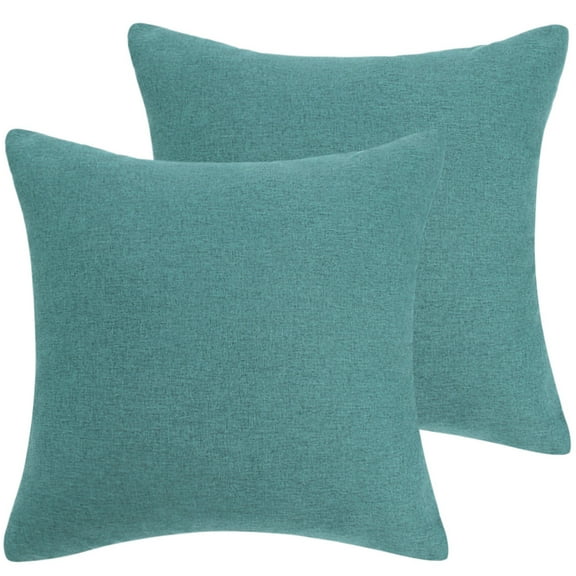 Unique Bargains 2-Pack Solid Waterproof Decorative Throw Pillow Covers Green 20" x 20"