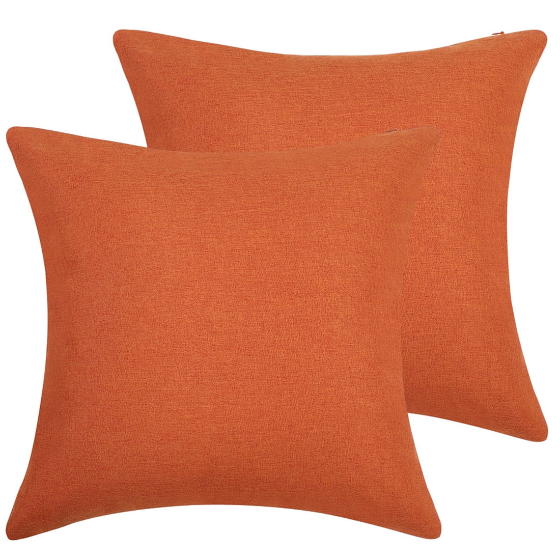 Unique Bargains 2-Pack Solid Waterproof Decorative Throw Pillow Covers Orange 18" x 18"