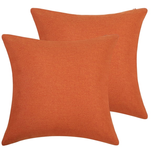 Unique Bargains 2-Pack Solid Waterproof Decorative Throw Pillow Covers Orange 18" x 18"