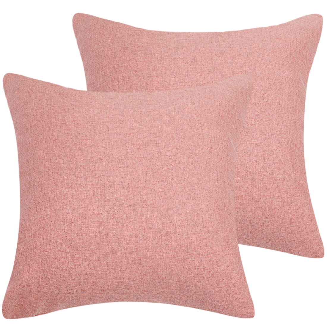 Unique Bargains 2-Pack Solid Waterproof Decorative Throw Pillow Covers Pink 18" x 18"