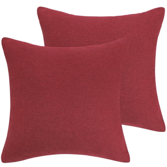 Unique Bargains 2-Pack Solid Waterproof Decorative Throw Pillow Covers Red 20" x 20"