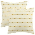 thumbnail image 1 of Unique Bargains 2 Pack Striped Boho Decorative Cushion Pillow Covers Modern Square Neutral Yellow 18" x 18", 1 of 6