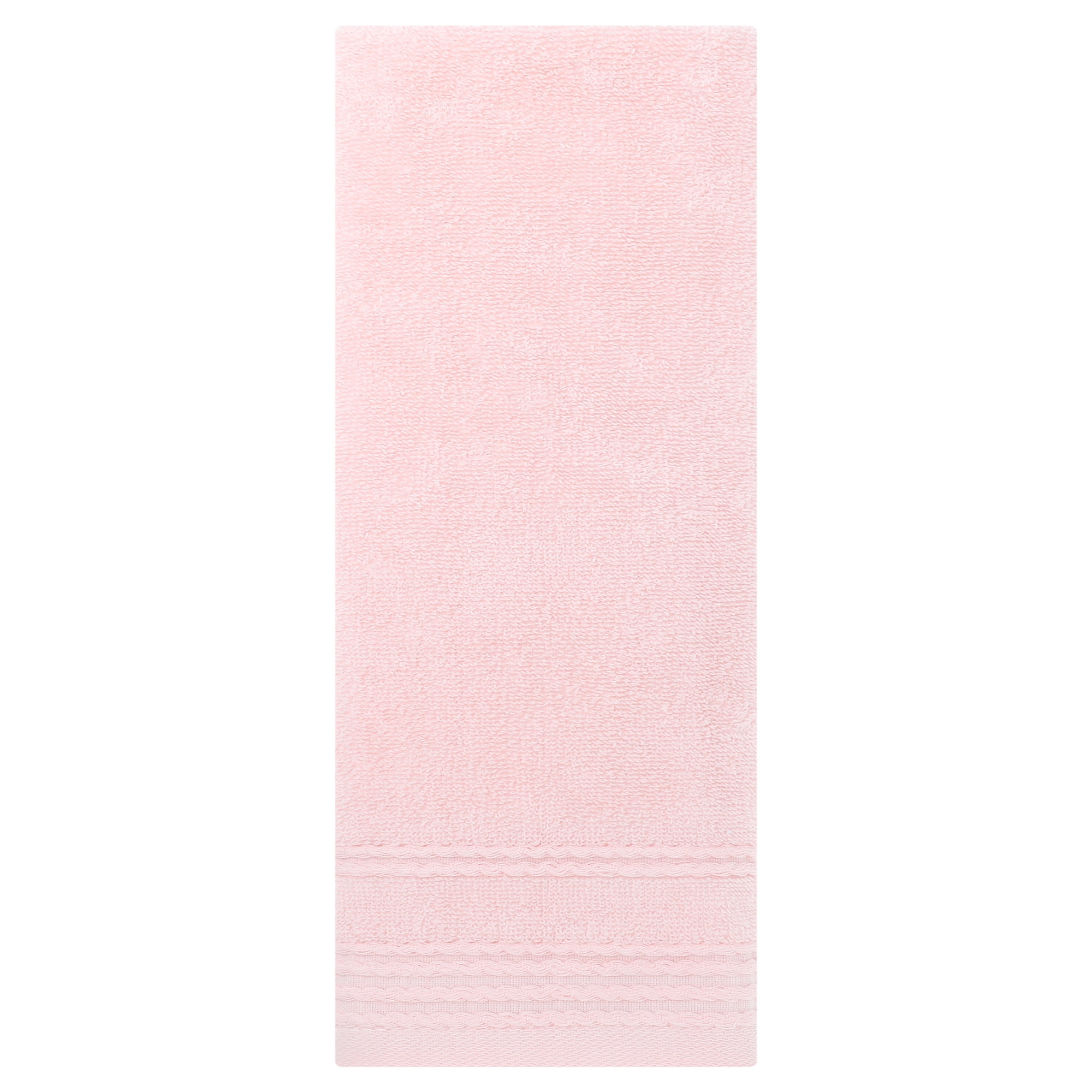 Unique Bargains Striped Hand Towels Set for Bathroom 14" x 30" Pink 1-Piece