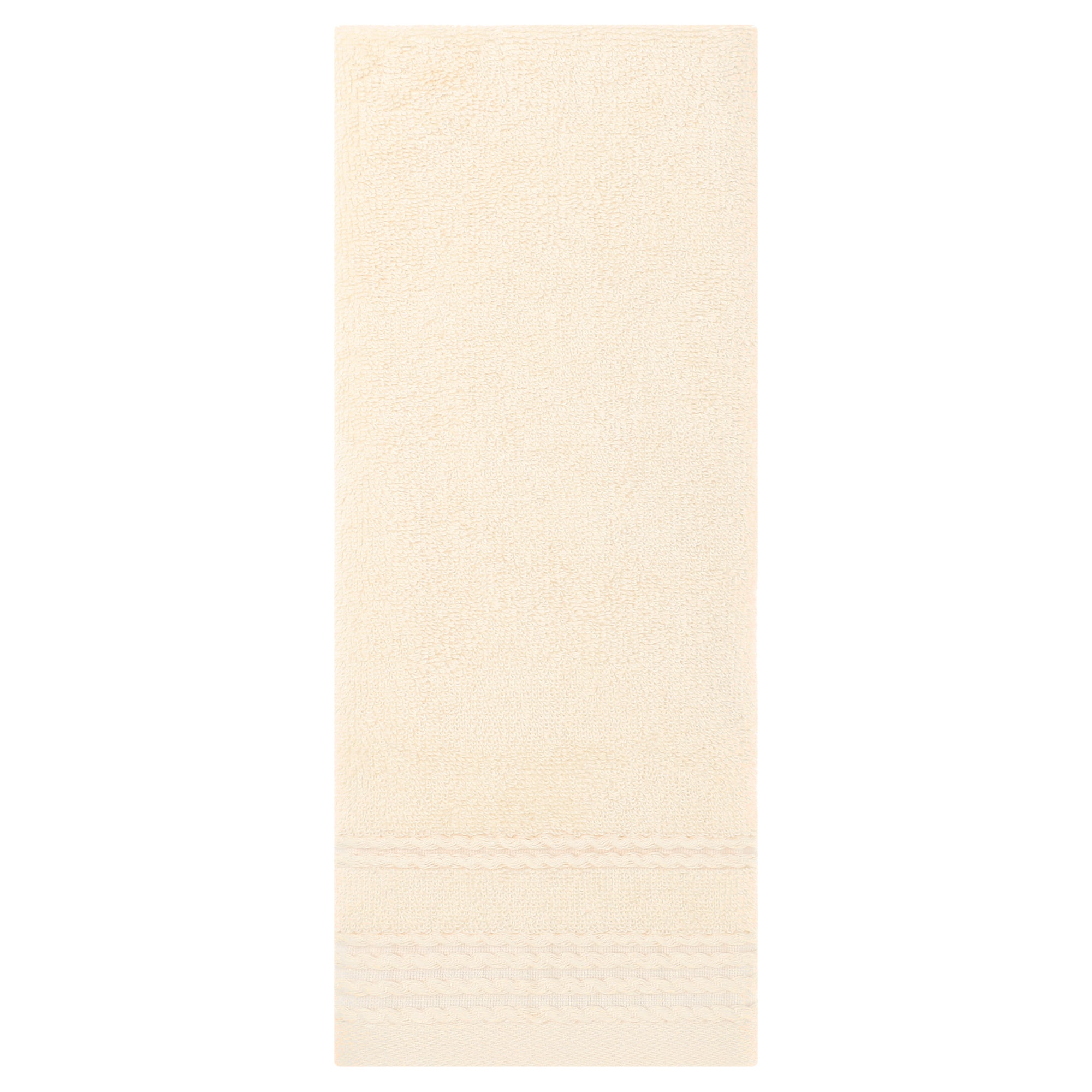 Unique Bargains Striped Hand Towels Set for Bathroom 14" x 30" Beige 1-Piece