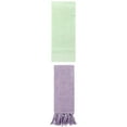 thumbnail image 1 of Unique Bargains 2 Pack Striped Tassels Hand Towels for Bathroom 14" x 30" Purple/Green, 1 of 5